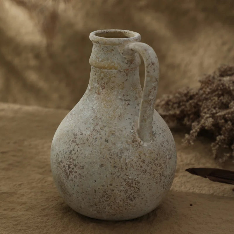 Retro Handmade Ceramic Vase – 20.5cm Table Decoration