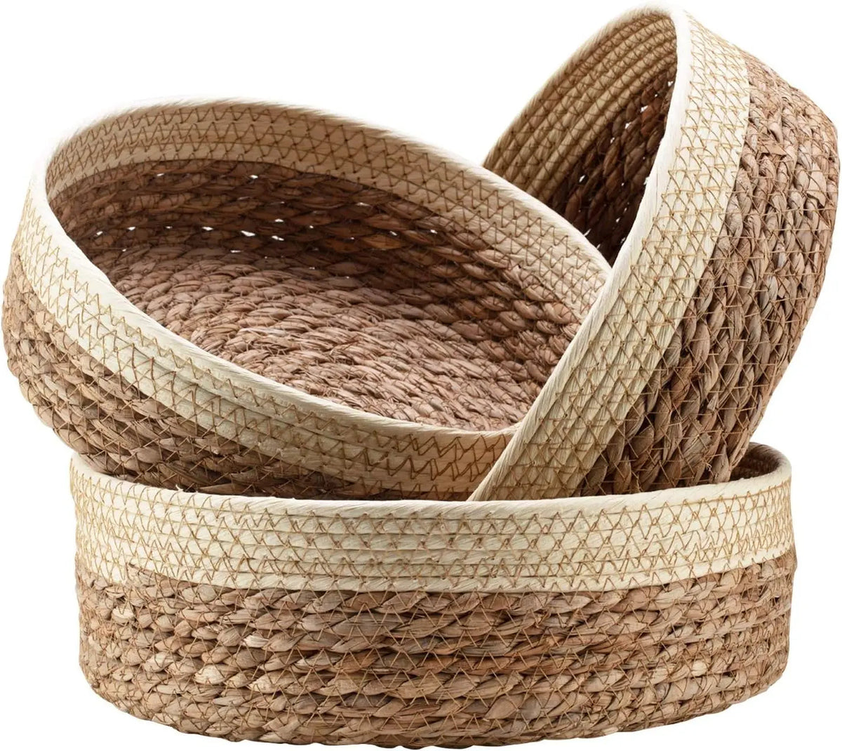 Natural Woven Straw Basket Set of 3
